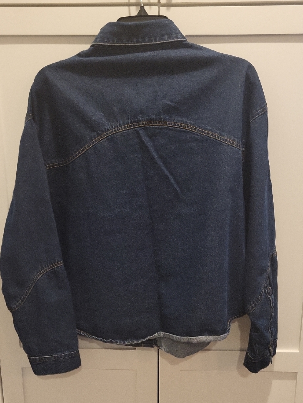 French Connection Dark Blue Denim Shirt - Women's Button-Up - Picture 4 of 8